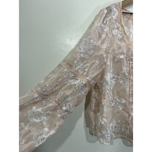 Romantic Victorian Regency Fairy Coquette Dainty Floral Top XL Cottage Parisian - Picture 12 of 13